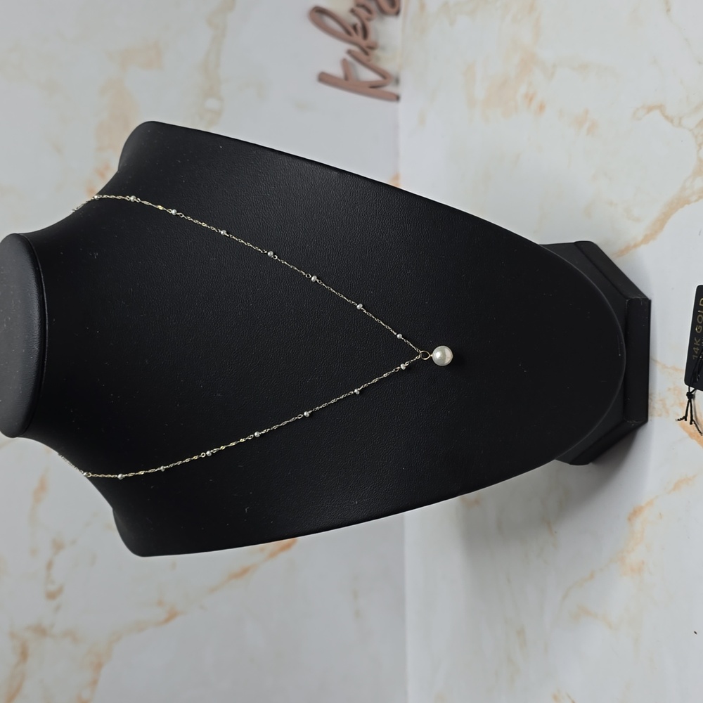 14k Gold Pearl Genuine Peal Necklace